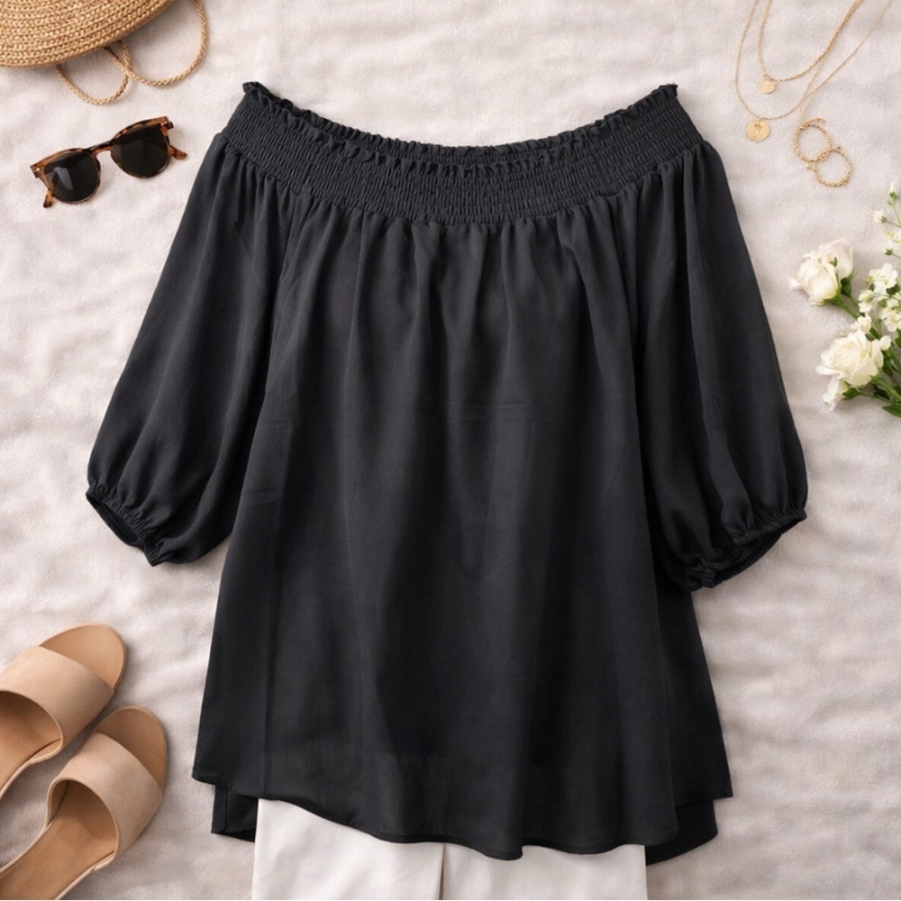 NEW Women’s Sweet Lindsey Romantic Shoulder Short Sleeves Blouse Size 2x